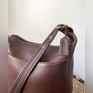 Vintage Coach Glove Tanned Leather Classic Slim Duffle Sac Purse Bag Rare 9060